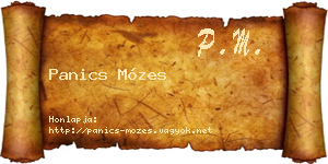 Panics Mózes névjegykártya